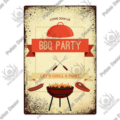 BBQ Retro style wall plate - Retro Shop NL