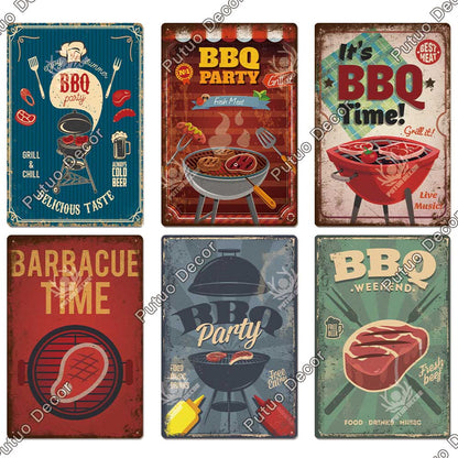 BBQ Retro style wall plate - Retro Shop NL