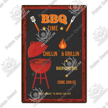 BBQ Retro style wall plate - Retro Shop NL