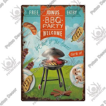 BBQ Retro style wall plate - Retro Shop NL