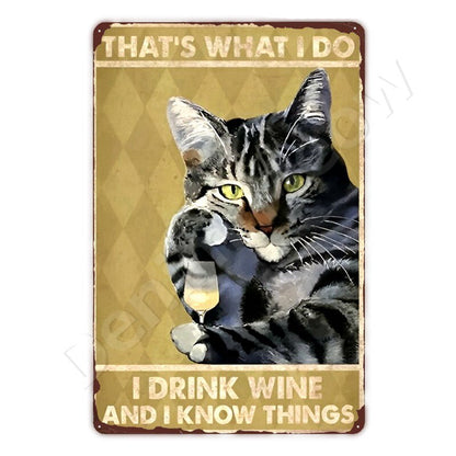 I Drink I Know Retro style metal wall signs - Retro Shop NL