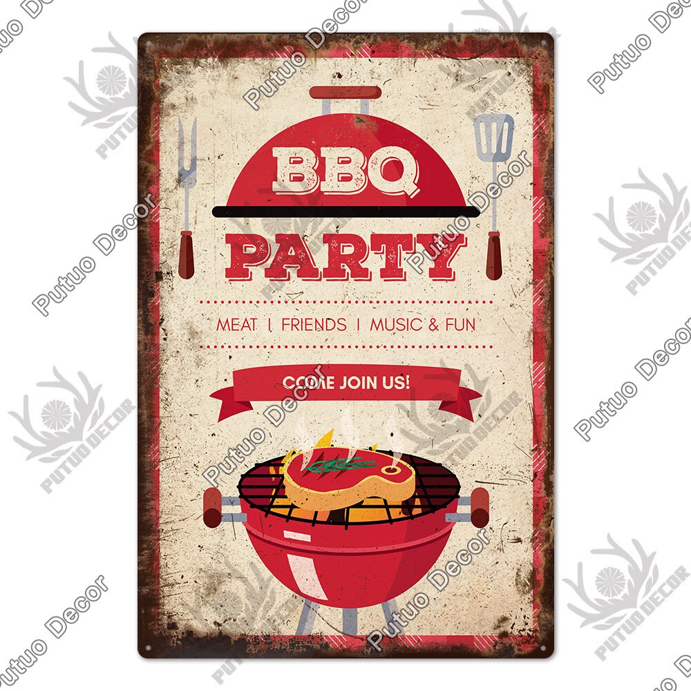 BBQ Retro style wall plate - Retro Shop NL