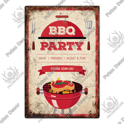 BBQ Retro style wall plate - Retro Shop NL