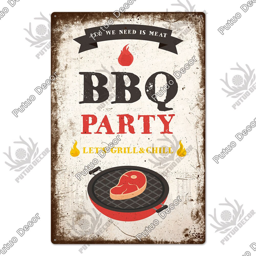 BBQ Retro style wall plate - Retro Shop NL