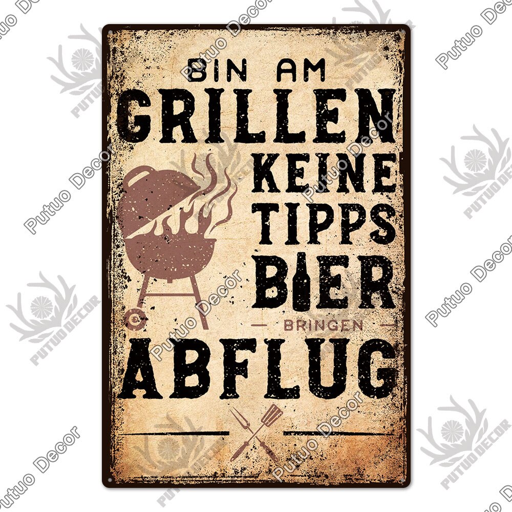 BBQ Retro style wall plate - Retro Shop NL