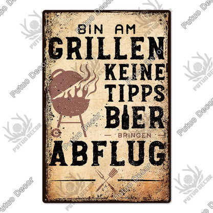 BBQ Retro style wall plate - Retro Shop NL