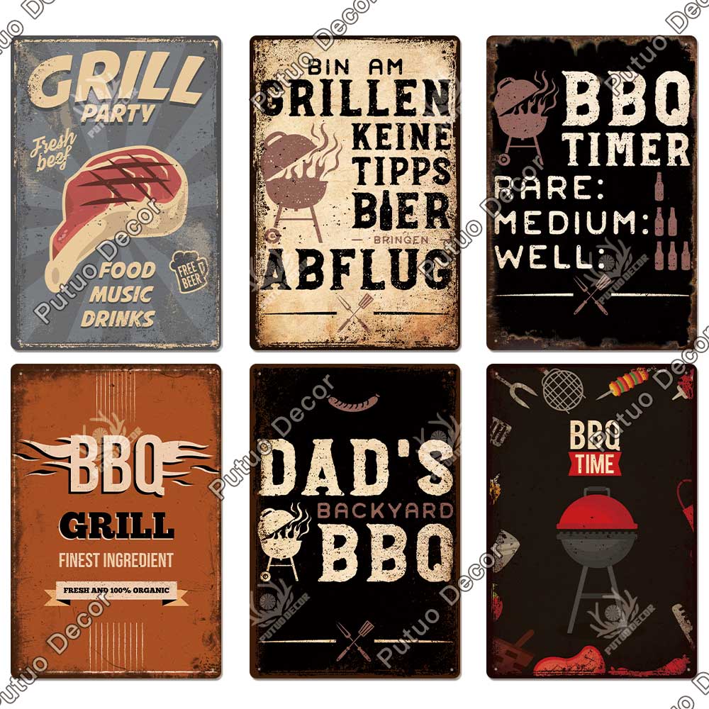 BBQ Retro style wall plate - Retro Shop NL