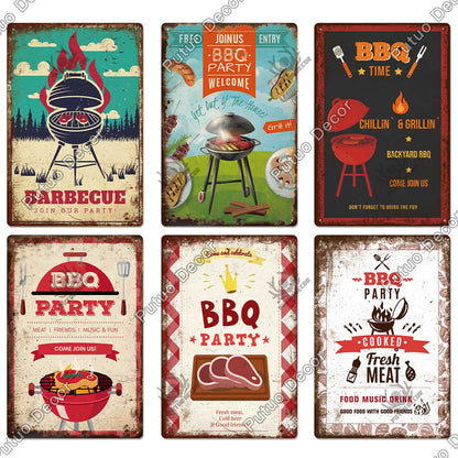 BBQ Retro style wall plate - Retro Shop NL