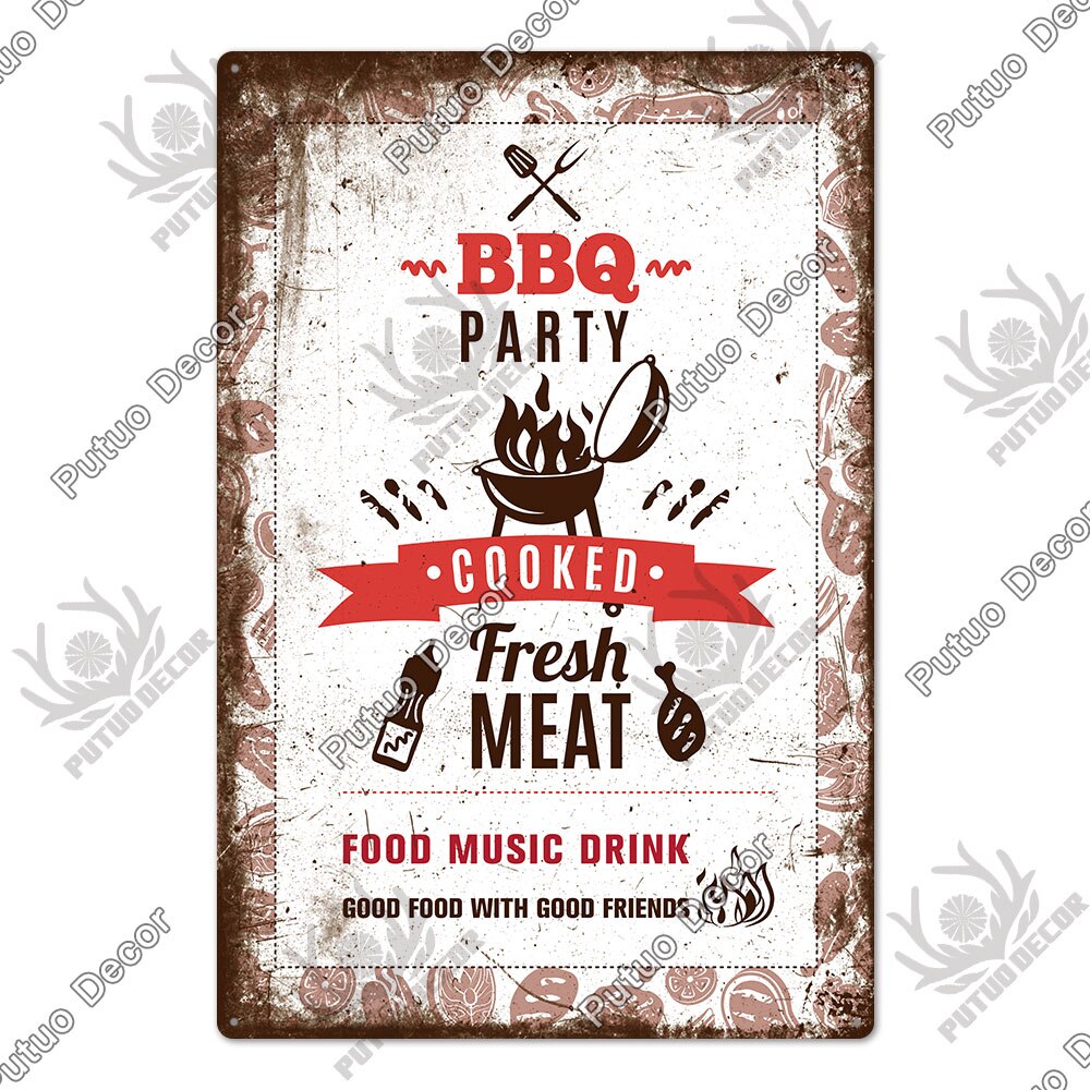 BBQ Retro style wall plate - Retro Shop NL