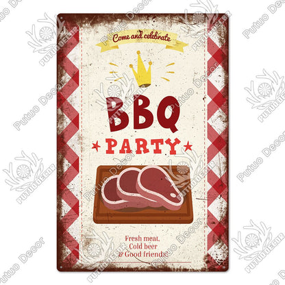 BBQ Retro style wall plate - Retro Shop NL