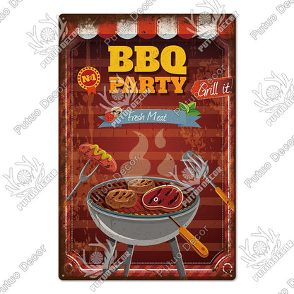 BBQ Retro style wall plate - Retro Shop NL