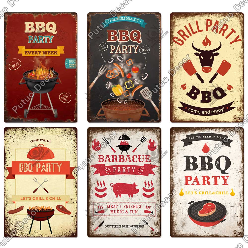 BBQ Retro style wall plate - Retro Shop NL