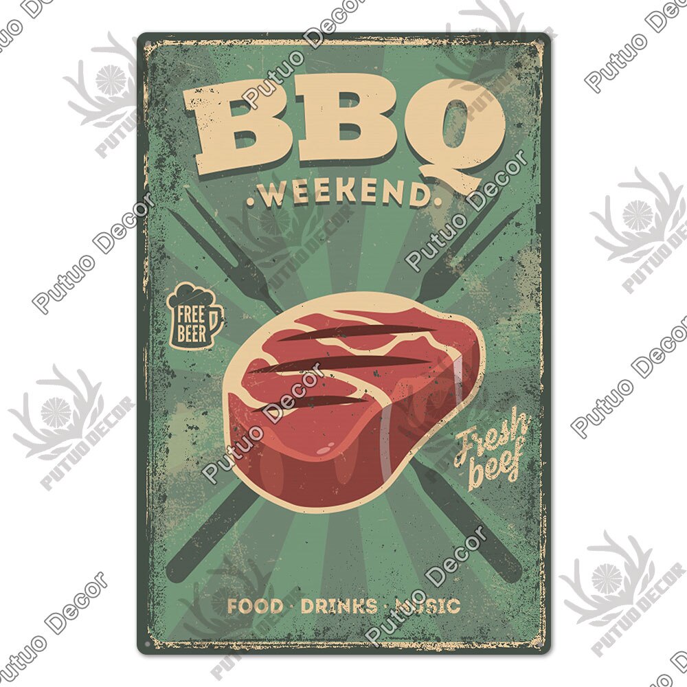 BBQ Retro style wall plate - Retro Shop NL