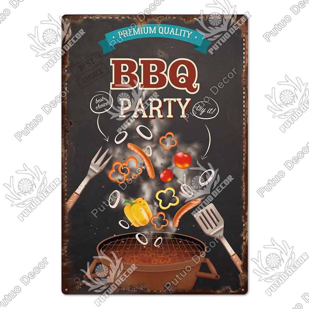 BBQ Retro style wall plate - Retro Shop NL