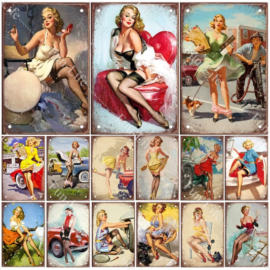 Beauty girls wall signs - Retro Shop NL