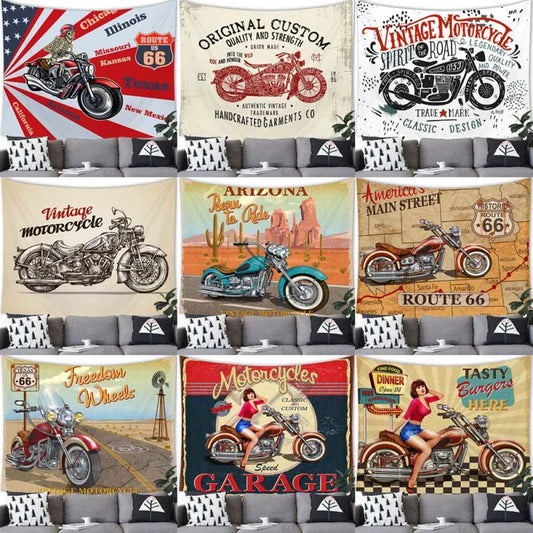 Retro Motorcycle tapestry - Retro Shop NL