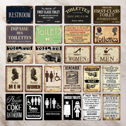 Toilet and Restroom Signs - Retro Shop NL